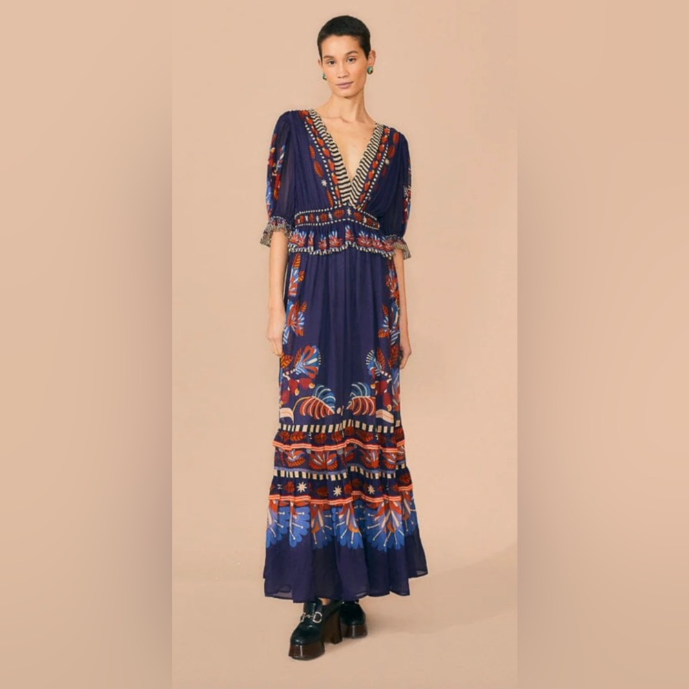 Farm Rio Nature Beauty Maxi Dress - Size Large - New With Tags!